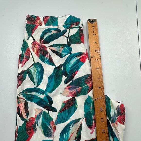 ONIA Pants Women Extra Small White Leaf Mila Cover Up Resort Beach Tropical Boho - Picture 12 of 15